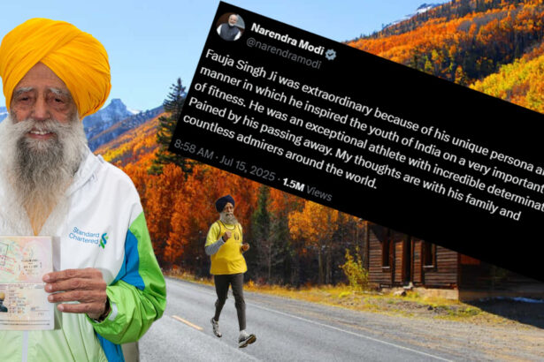 Fauja Singh running a marathon at age 101 in Toronto